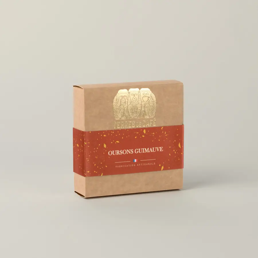Cacao de spécialité | Boîte Oursons guimauve enrobés de chocolat 70% X6 | Vente en Ligne