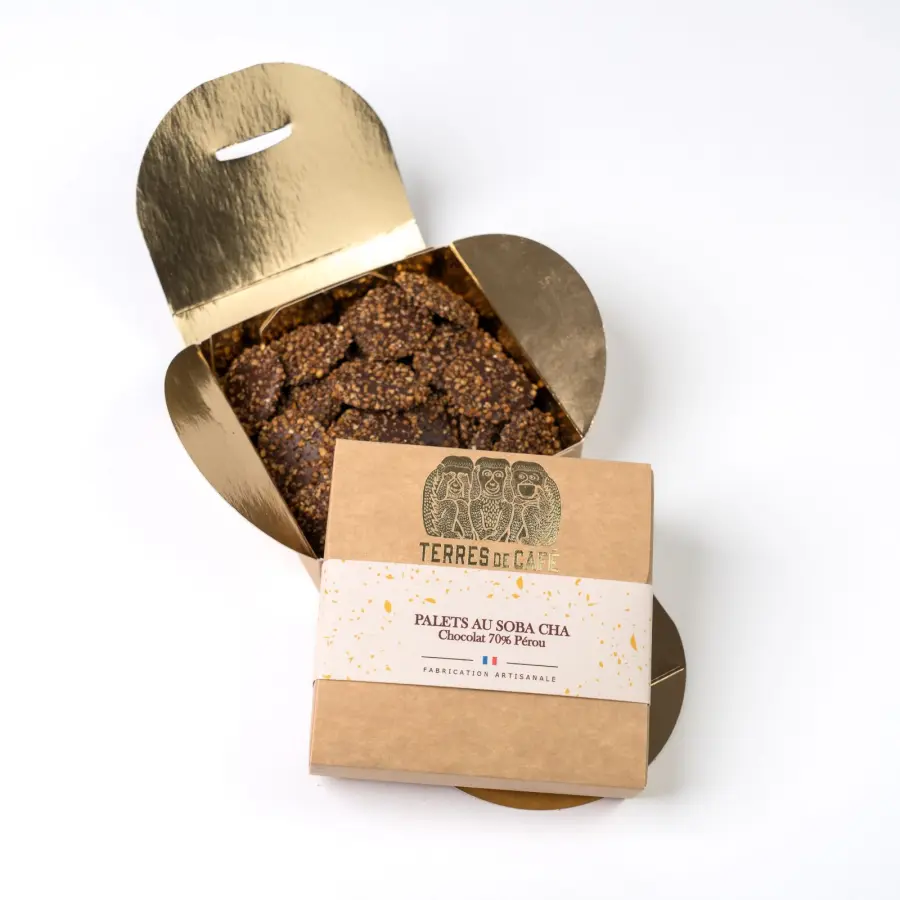 Specialty Cocoa | Box of 70% AU SOBA CHA Chocolate Discs 100G | Online Sale