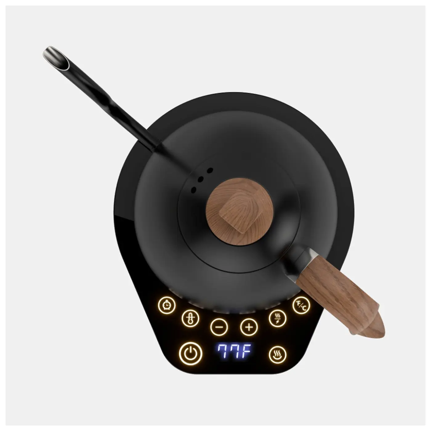 Matt black - wood kettle "Artisan" - Brewista | Terres de Café