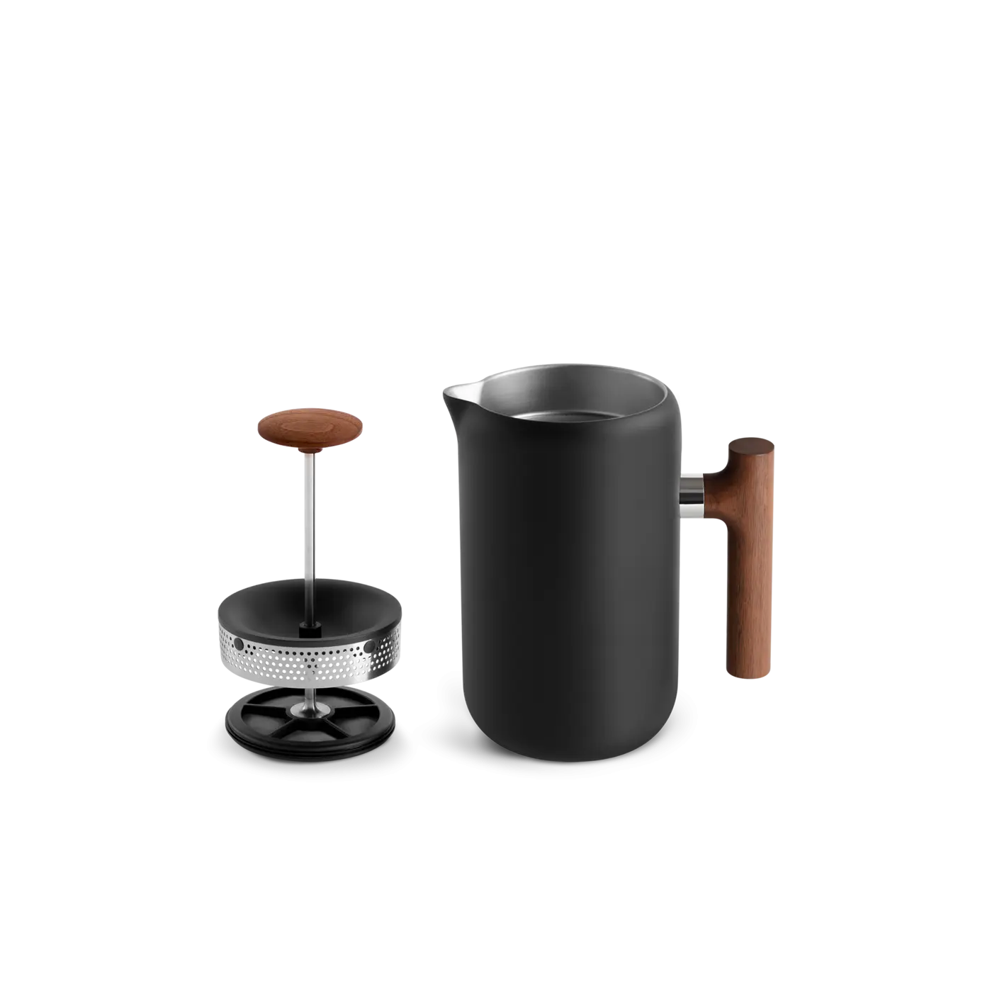 Clara - Cafetière à piston 700mL - Noire et bois Cafetières et bouilloires