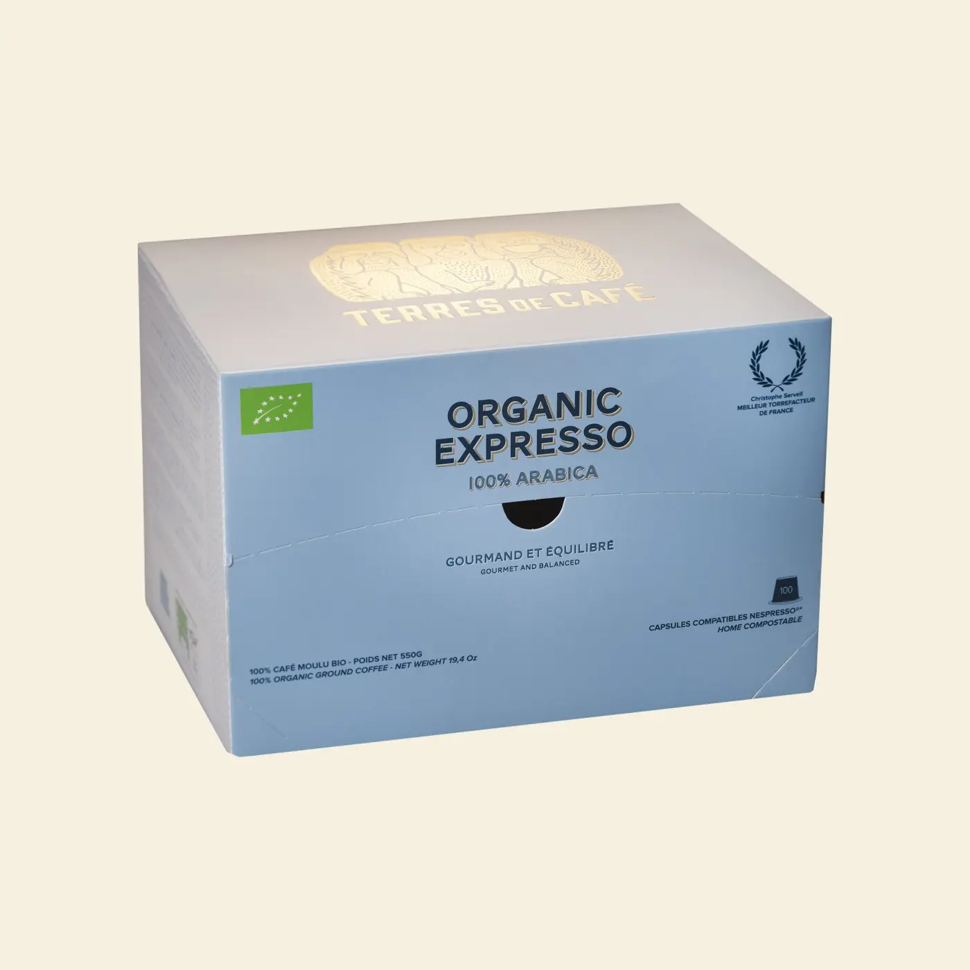 café de spécialité Terres de café - Capsules Home-Compostable Organic Expresso Bio x 100