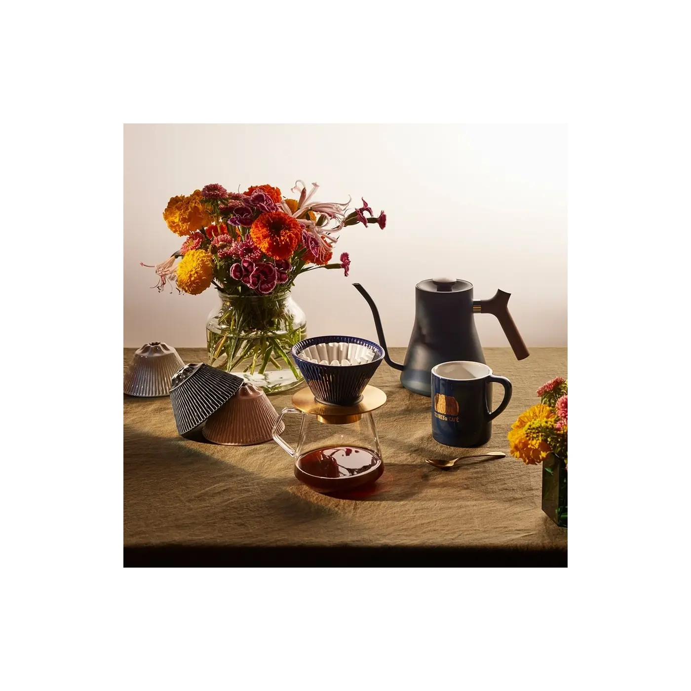 Dripper Café Fond Plat - 1 tasse - Cobalt Accessoires Méthodes douces