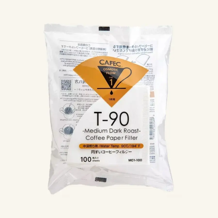 Box of 100 Medium-Dark Roast Paper Filters - 1 CUP | Terres de Café