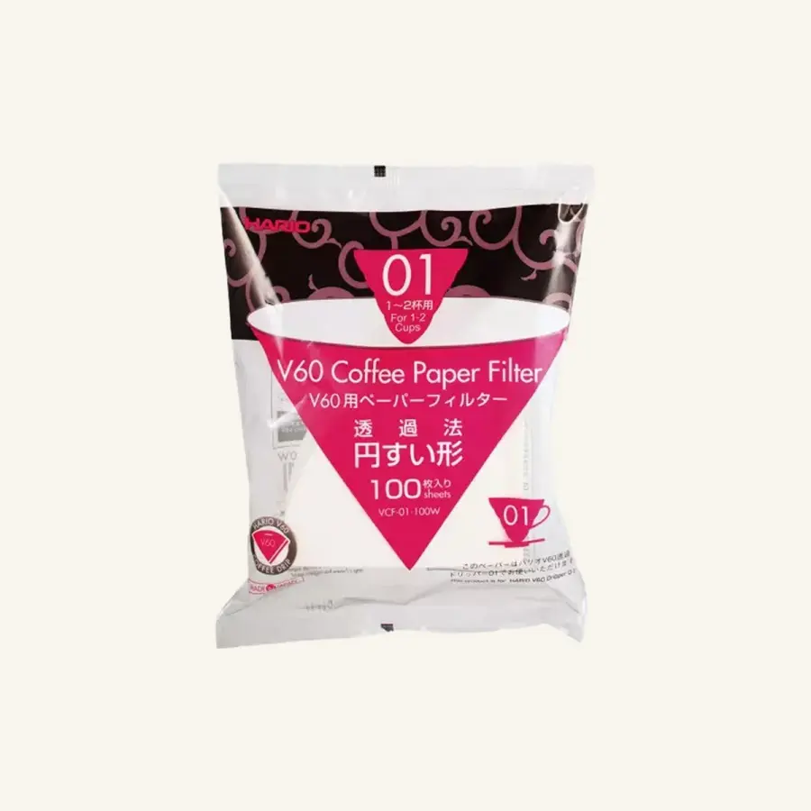 Batch of 100 filters 01 for V60 Dripper HARIO