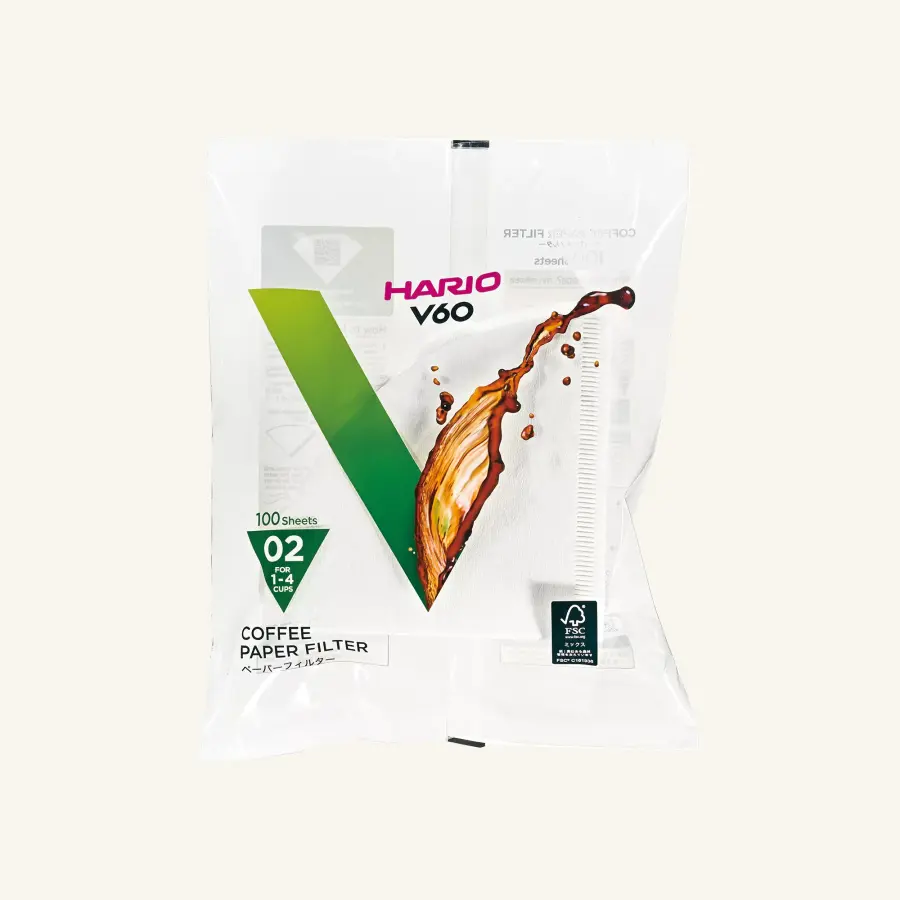 Batch of 100 filters 02 for V60 Dripper HARIO