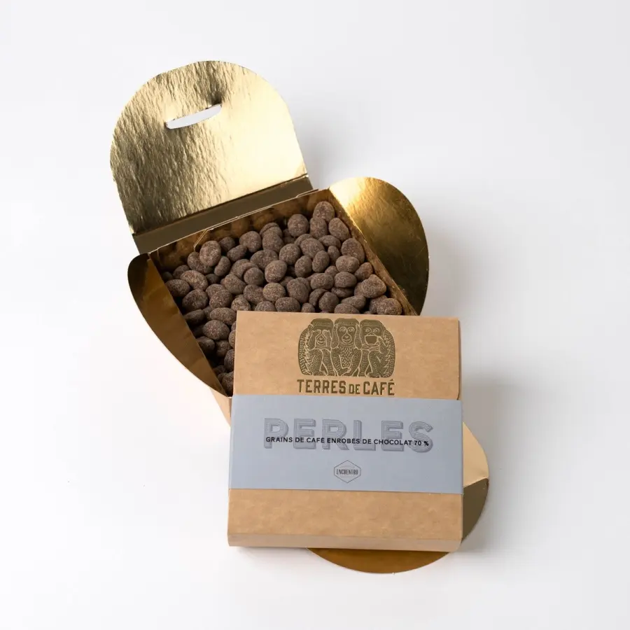 Cacao de spécialité | Perles - Box of coffee beans coated with 70% chocolate | Online Shop
