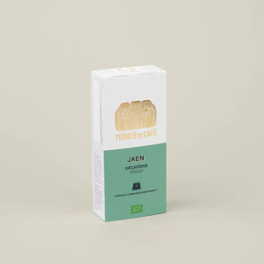 Café de spécialité en capsules | Jaen decaffeinated capules| Terres de Café